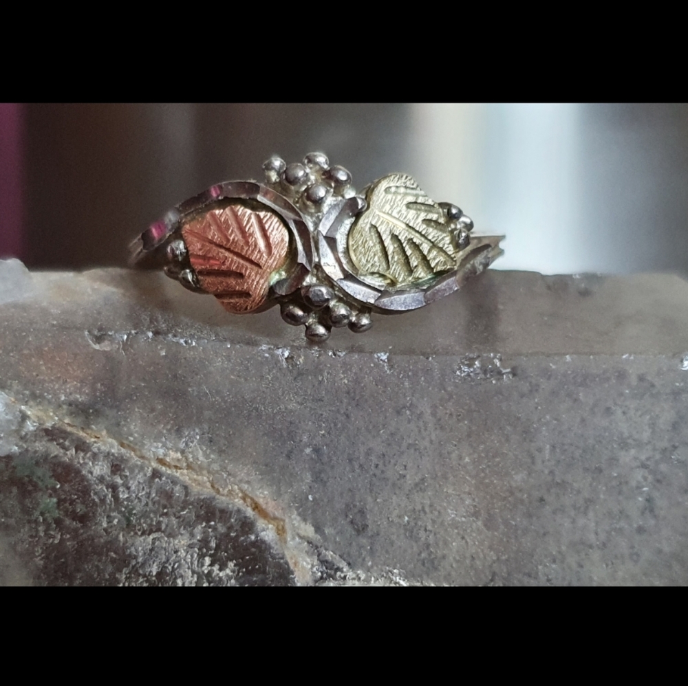 Black hills pink green gold ring